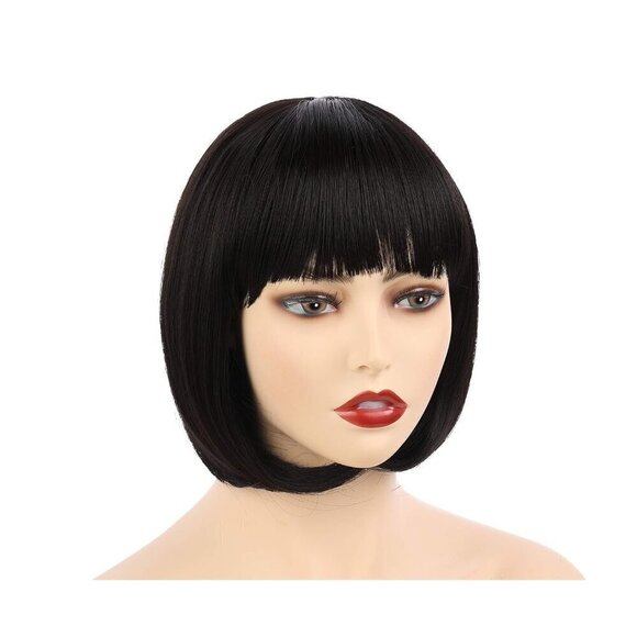 ? Women Brown Short Straight Hair Flapper Cosplay Quality Costume Bob Wig